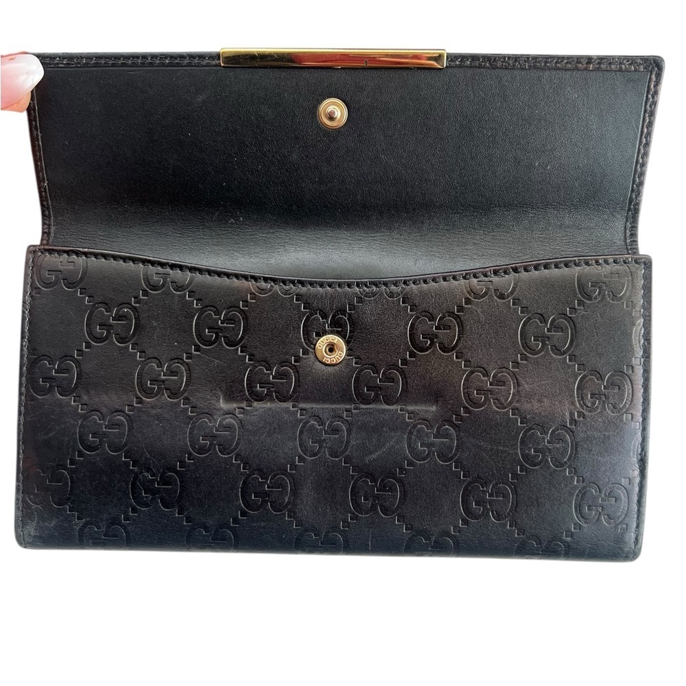 Gucci Black Guccissima Continental Wallet - Picture 4 of 13